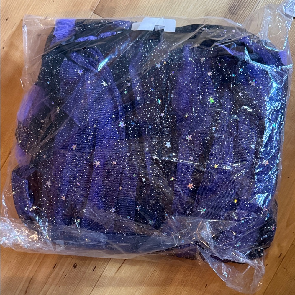 Claire’s wedding vail Glittery Purple Starry Fabric goth like new tags beautiful